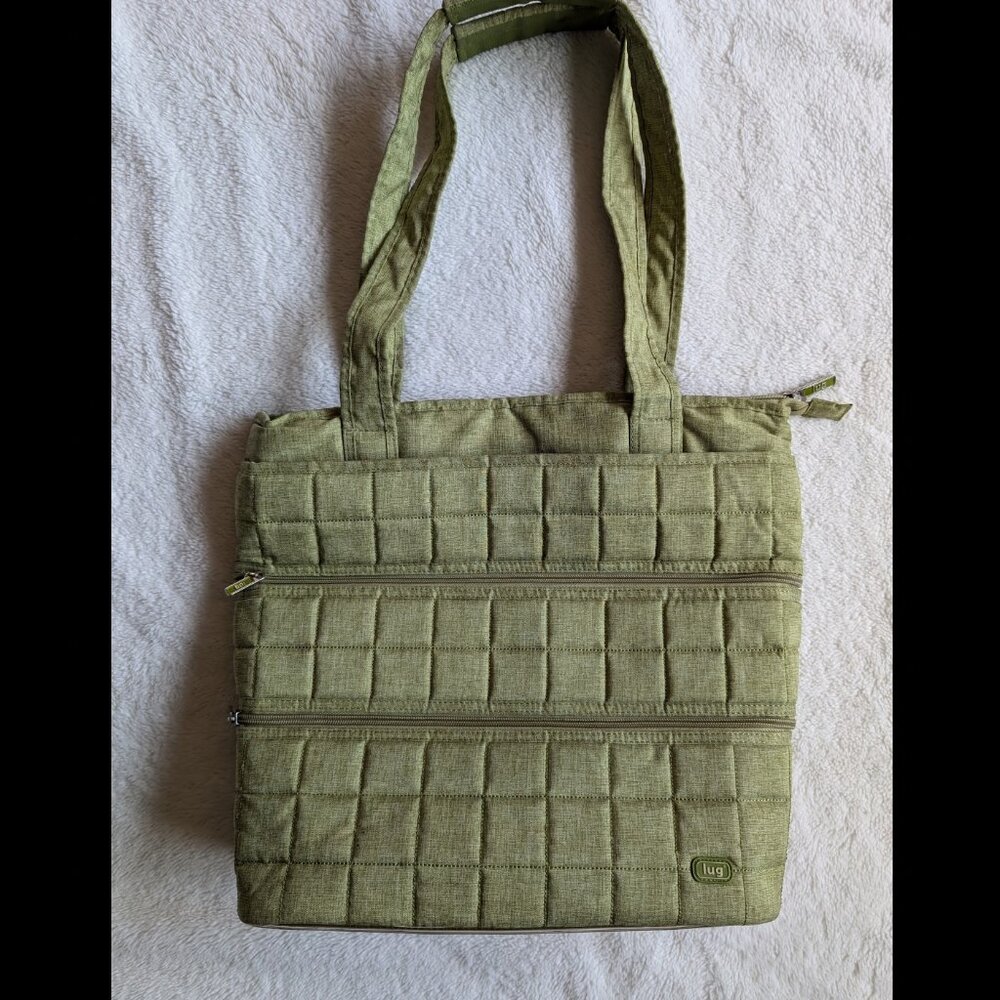 LUG Taxi Cab Green Tote Handbag Quilted Travel or Diaper Bag